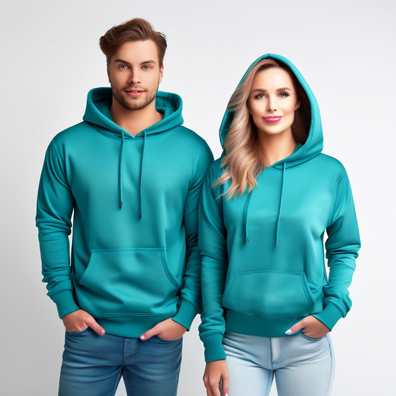 Toptan Açık Yeşil Kapşonlu Önü Düz Sweatshirt Baskı