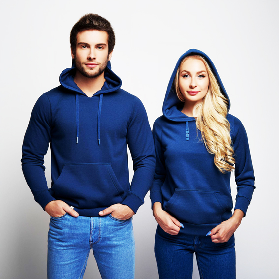 Toptan Saks Kapşonlu Önü Düz Sweatshirt Baskı