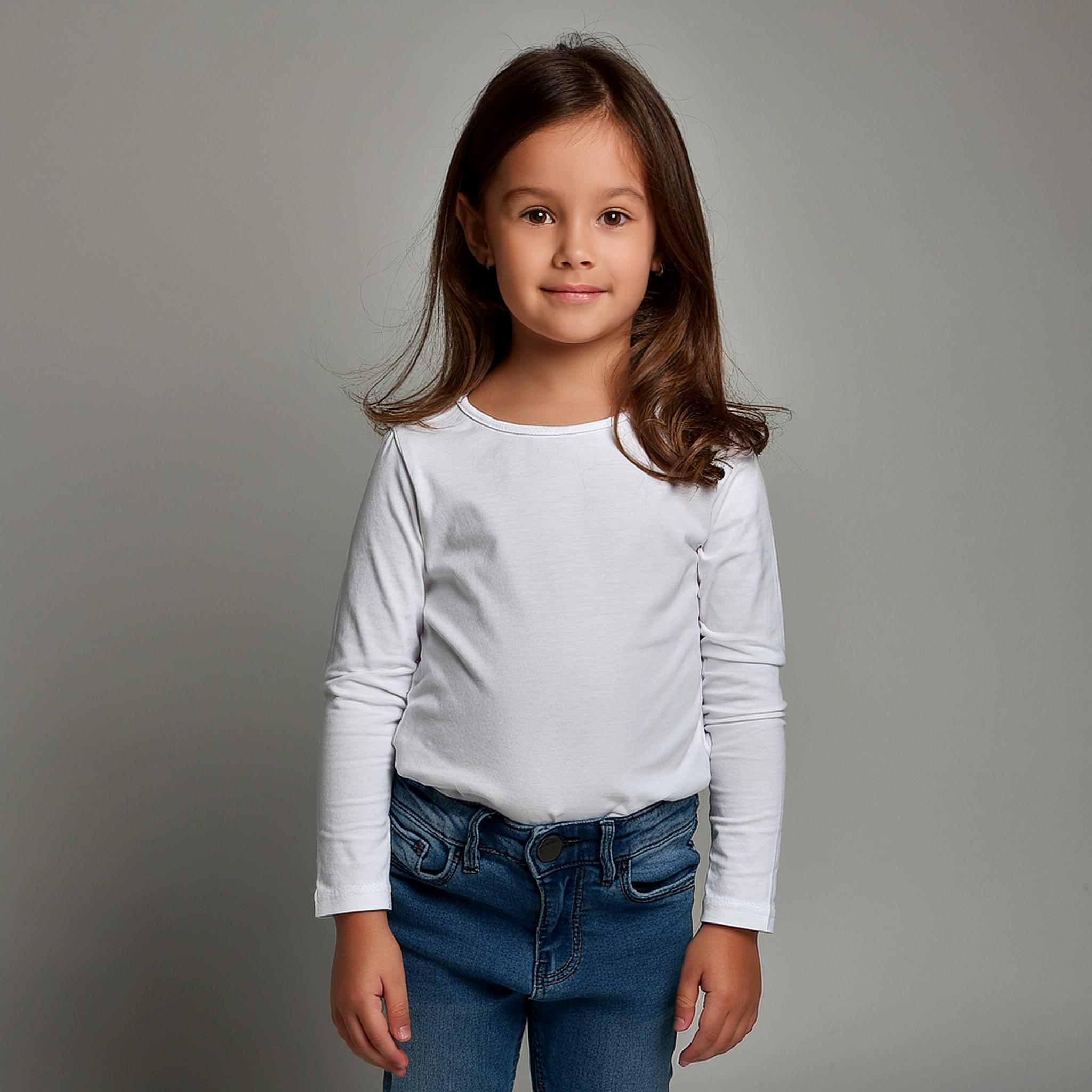 ÇOCUK %100 Pamuklu T-Shirt (0 yaka) uzun kollu / Ç02